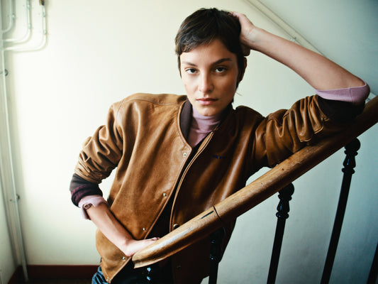 R’MILI « OMRI » Brown Jacket varsity Leather