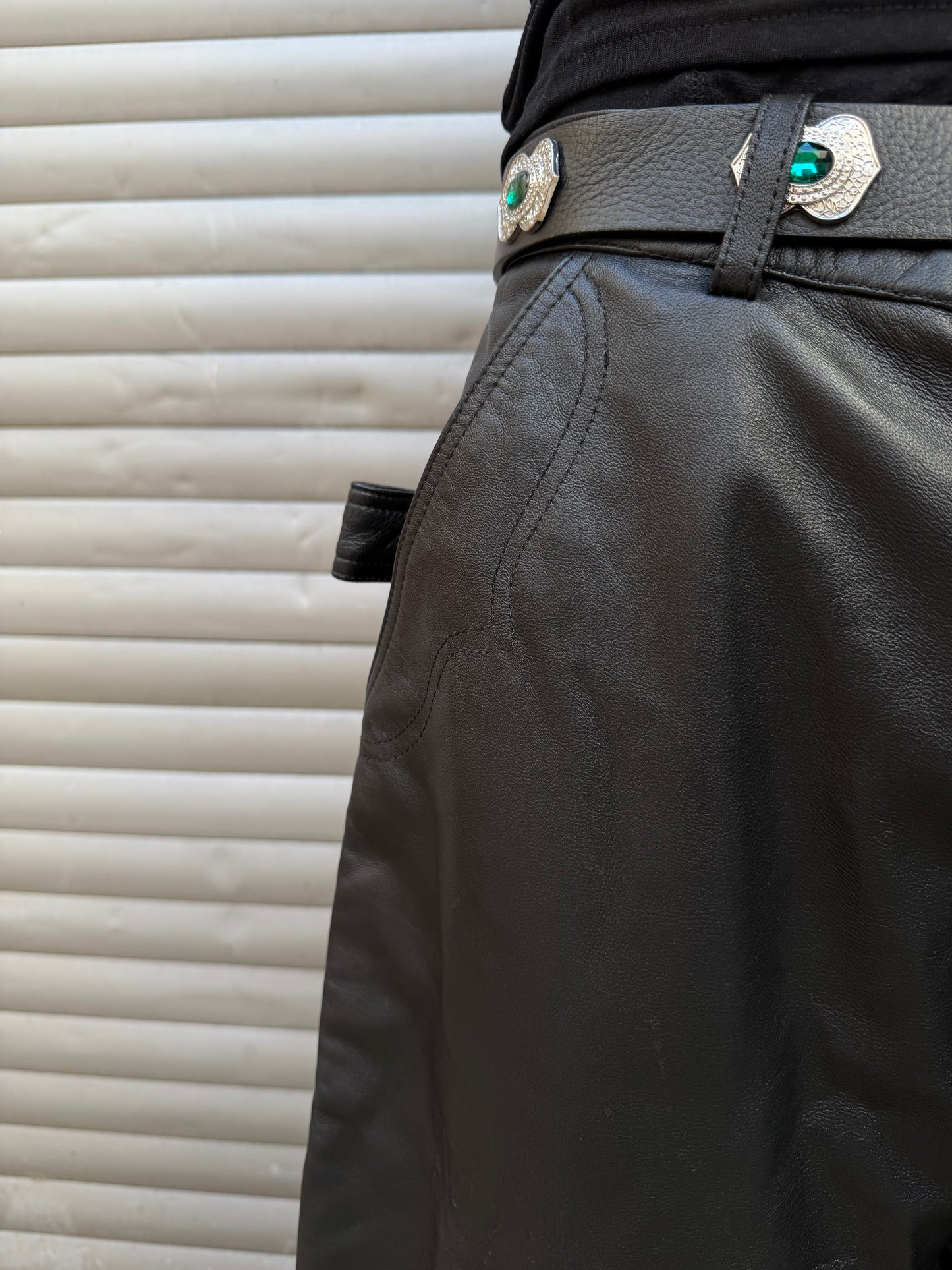 R’MILI Bermuda Baggy en cuir d’agneau