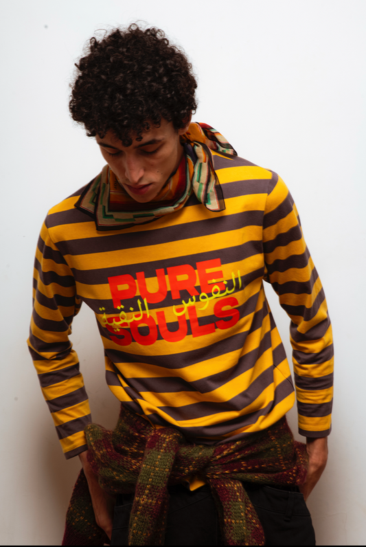 R’MILI « PURE SOULS » YELLOW/BROWN MARINIÈRE