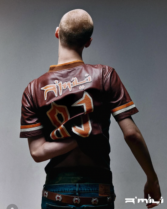 R’MILI "US FOOTBALL JERSEY"  BROWN FULL LEATHER COW