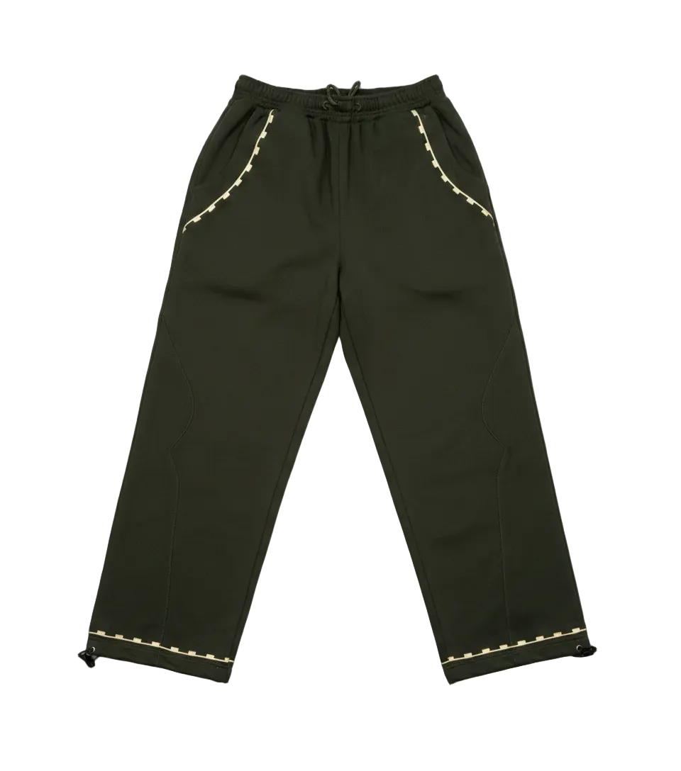 R’MILI „Pants AMAZIGH“ Jogginghose Grün Khaki/Gold