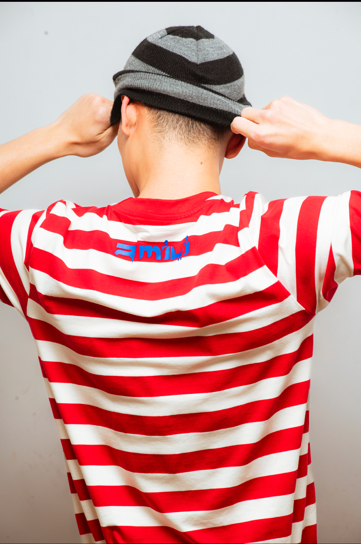 R'MILI "PURE SOULS" RED/WHITE STRIPED SHIRT