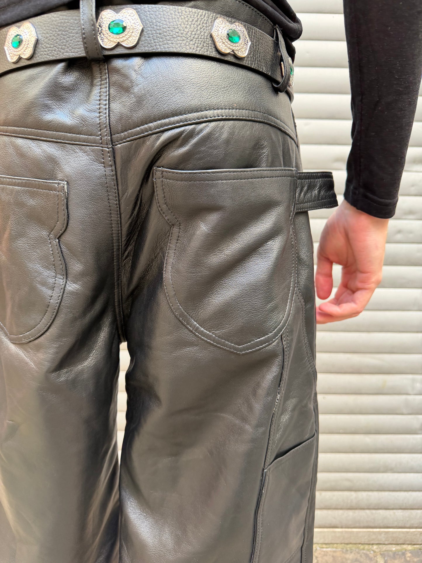R’MILI Bermuda Baggy en cuir d’agneau