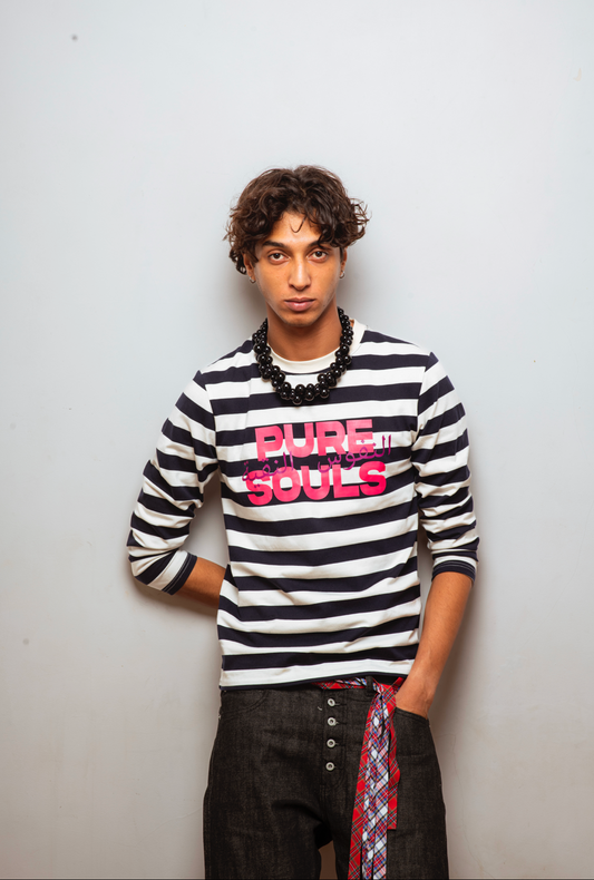 R’MILI « PURE SOULS » BLACK/WHITE MARINIÈRE