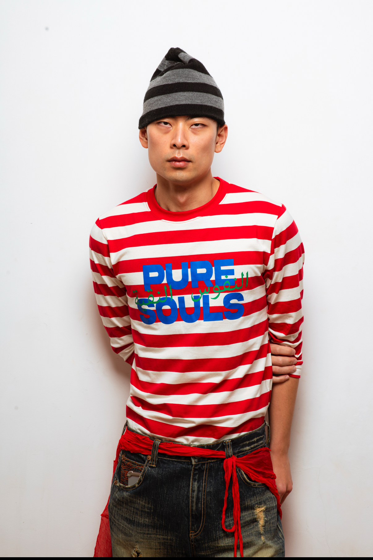 R'MILI "PURE SOULS" RED/WHITE STRIPED SHIRT