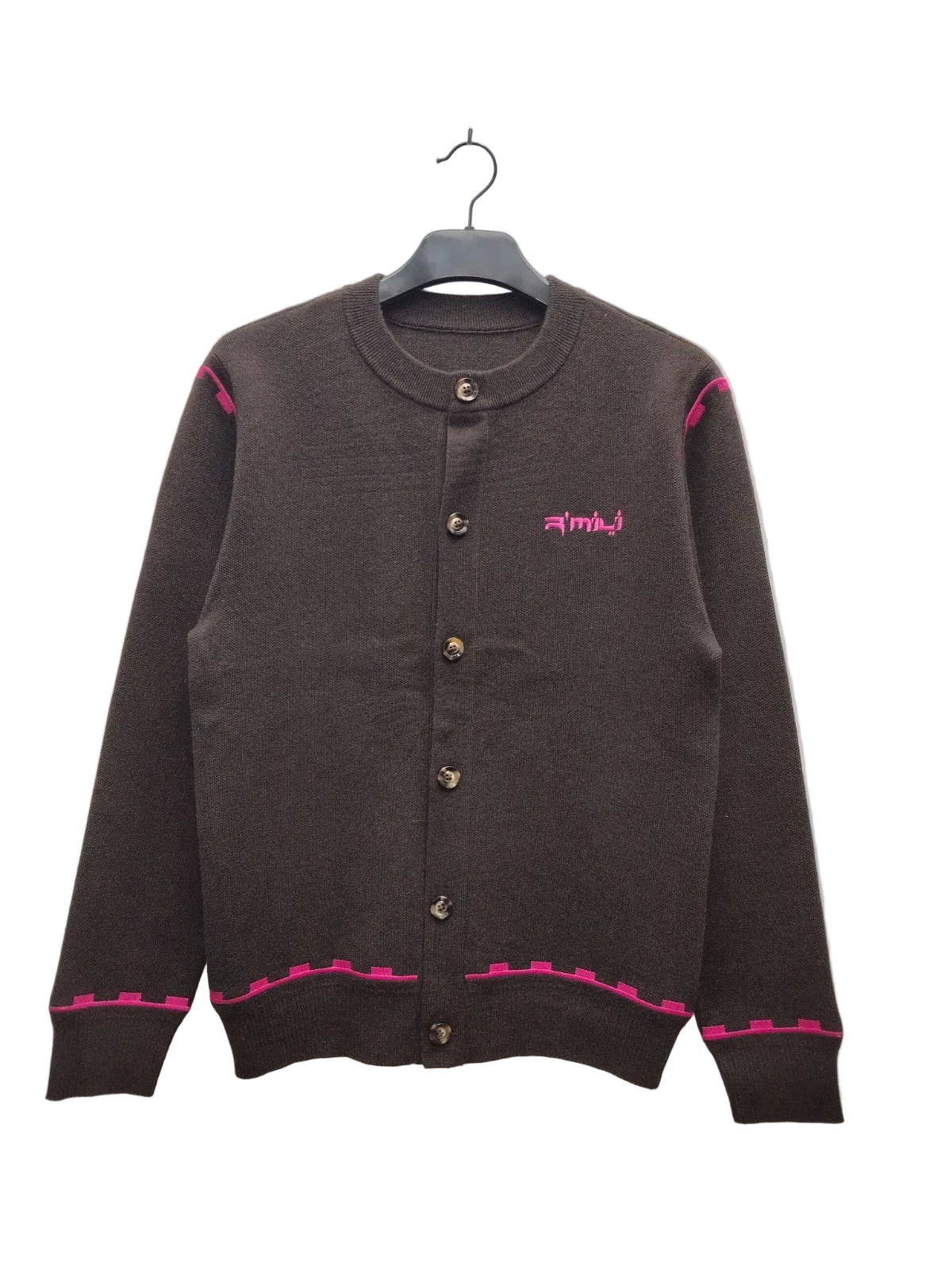R’MILI « CARDIGAN AMAZIGH KNITWEAR  » Brown/Pink