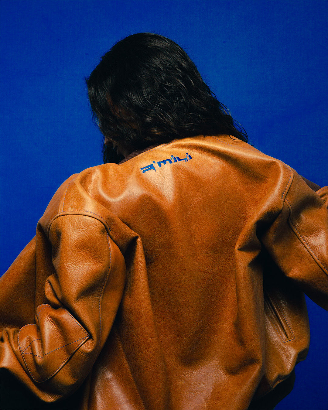 R’MILI « OMRI » Brown Jacket varsity Leather