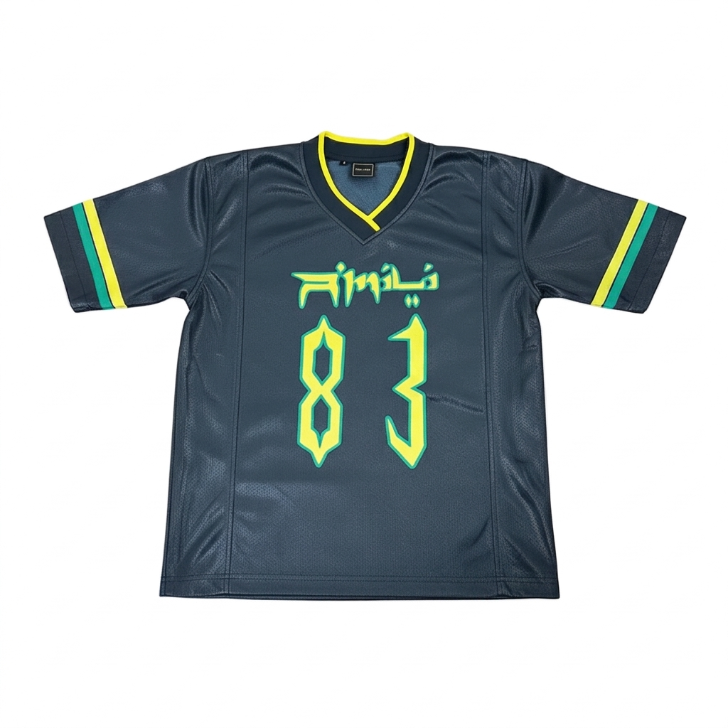 R’MILI „US FOOTBALL JERSEY“ SCHWARZ VOLLNARBIGES RINDSLEDER