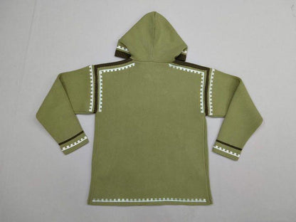 Back view of R'MILI Berbere Knitwear Jacket in green